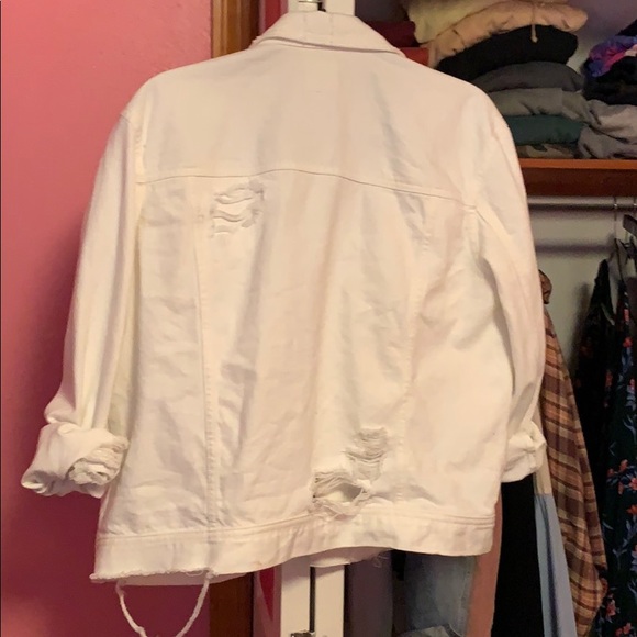 Distressed White Denim Jacket - Picture 2 of 3